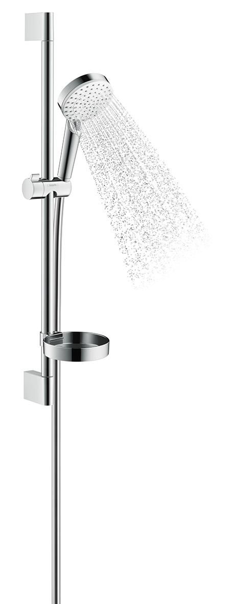 Ensemble barre de douche 65cm Crometta Vario 2 jets avec porte-savon 26553400