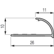 Quart de rond ouvert - PVC blanc - pour revêtement ép. 10 mm - L. 2,5 m