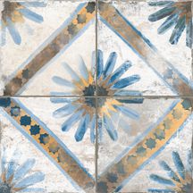 Carrelage carreau de ciment sol intérieur FS Marrakech - grès cérame émaillé - blue - 45x45 cm