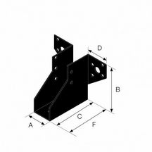 Sabot à ailes extérieur SAEPB - noir - 46x84x102 mm - l. ailes 41,5 mm - ép. 2 mm