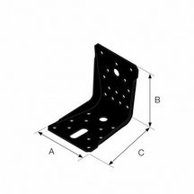 Équerre de structure renforcée - acier galvanisé noir - 90x100x100 mm - ép. 2 mm