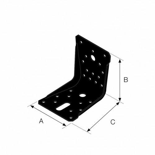 Équerre de structure renforcée - acier galvanisé noir - 90x100x100 mm - ép. 2 mm