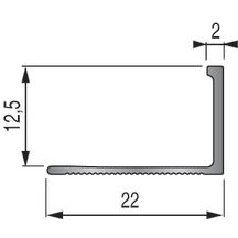 Arrêt de cornière - aluminium - teinte naturelle - pour revêtement ép. 12,5 mm - L. 2,5 m