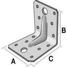 Equerre mixte renforcée - 55x70x70 mm - ép. 2 mm