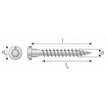 Vis tête Torx CSA - acier électrozingué blanc - Ø 5x40 mm - boîte de 250 pcs