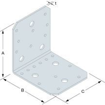 Equerre structurelle AB90-R - acier galvanisé - 88x88x65x2,5 mm