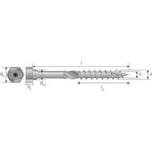 Vis SSH connecteur acier sur bois - Ø 8x40 mm - boîte de 50 pcs