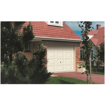 Porte garage Europro 225 basculante débordante acier avec rail à cassettes L. 2375 mm x H. 2000 mm RAL 9016 blanc