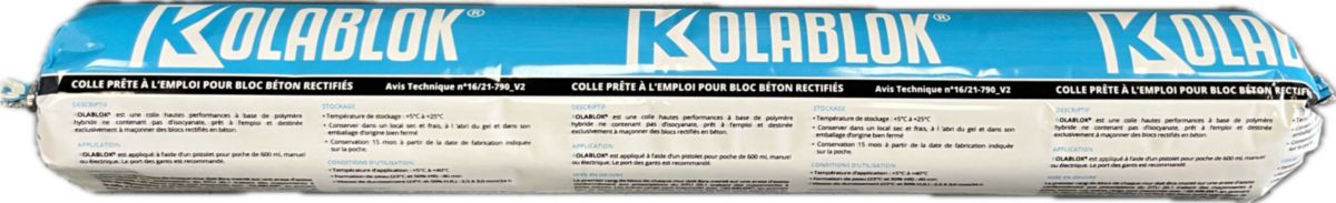 KOLABLOK – SGDB – 600ML – Colle joint mince pour bloc rectifié