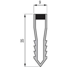 Joint de fractionnement à encastrer - PVC gris - 9x35 mm - L. 2,5 m