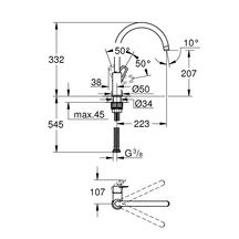 Mitigeur monocommande évier BauLoop chromé Réf. 31368001