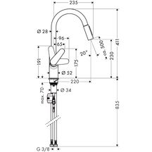 Mitigeur de cuisine Focus douchette extractible réf. 31815000