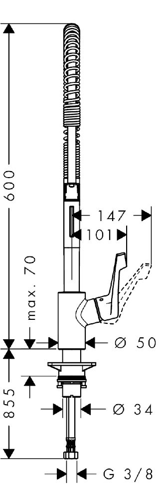 Mitigeur cuisine CENTO XXL avec douchette extractible réf. 14806000