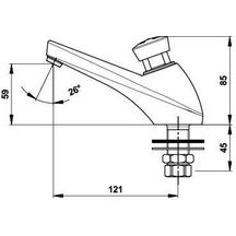 Robinet de lavabo PRESTO 605 fixation sur plage eau froide raccord 15 x 21 réf. 64602