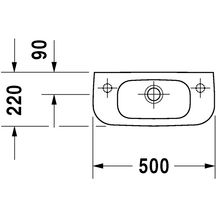 Lave mains D-CODE, trou de robinetterie à droite, 50 x 22, Blanc Réf. 0706500008