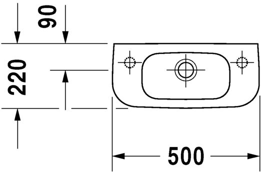 Lave mains D-CODE, trou de robinetterie à droite, 50 x 22, Blanc Réf. 0706500008