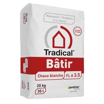 Chaux aérienne blanche Tradical Bâtir - sac de 20 kg