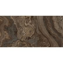 Carrelage effet marbre Rhapsody - grès cérame rectifié - Brown Wave poli - 60x120 cm