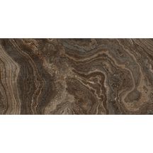 Carrelage effet marbre Rhapsody - grès cérame rectifié - Brown Wave poli - 60x120 cm