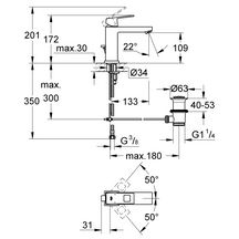 Mitigeur lavabo EUROCUBE Taille M  Chromé Réf : 23445000