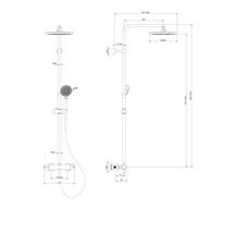 Colonne de douche Concerto 4 Alterna avec mitigeur thermostatique chromé