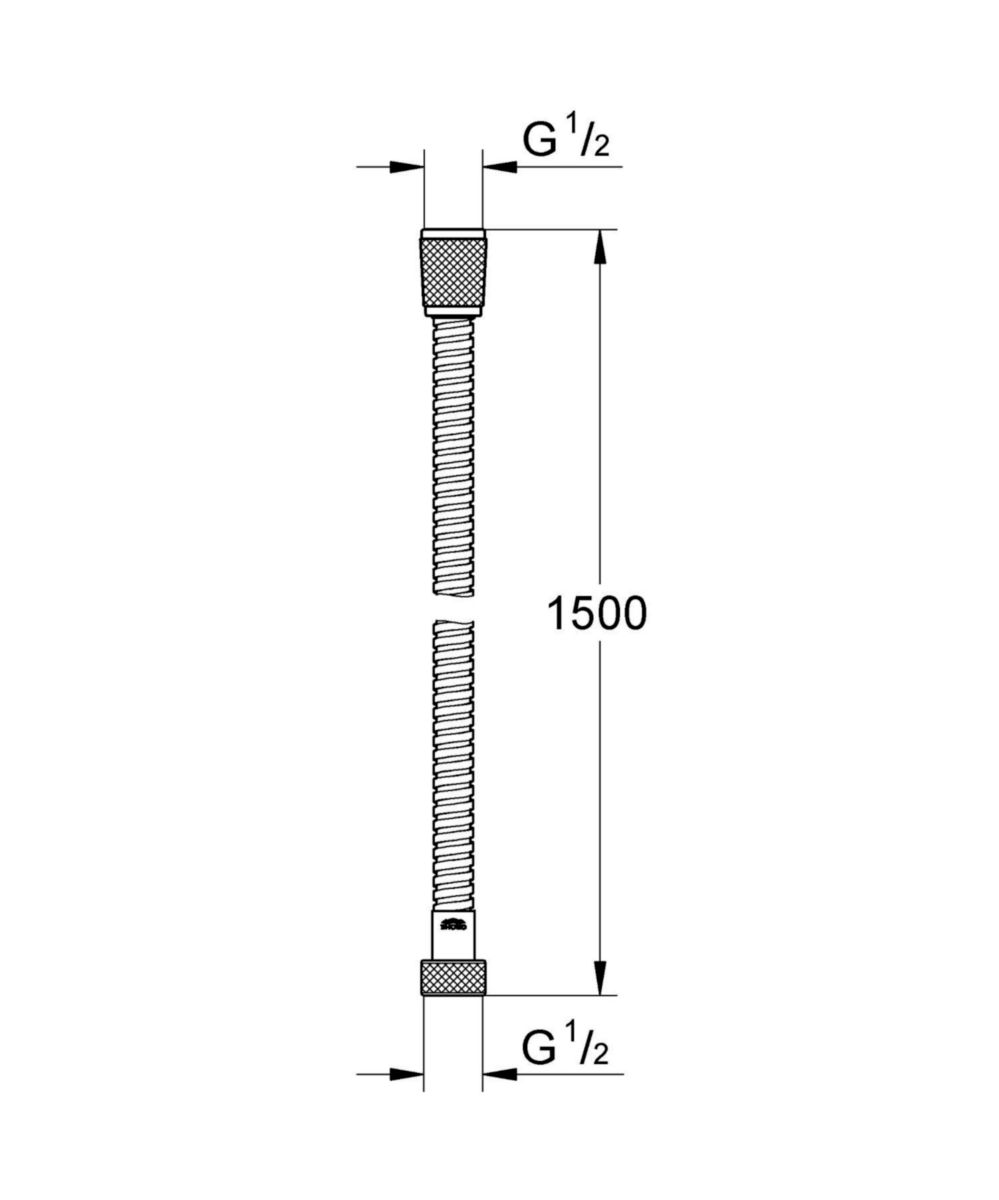 Flexible en métal 1500mm Relexaflex Metal Chromé 28105000