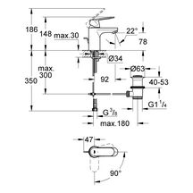 Mitigeur Lavabo Eurosmart Cosmopolitan Taille S  Chromé 2337700E