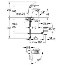 Mitigeur lavabo Taille S Eurostyle Chromé 23374003