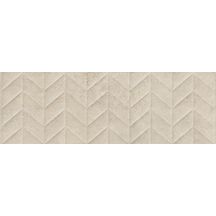 Carrelage mural intérieur faïence Lucy - beige mat décor spike - 30x90 cm