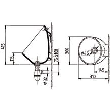 Bonde et siphon pour urinoir COQUILLE 2 en polypropylène réf. E62090-NF