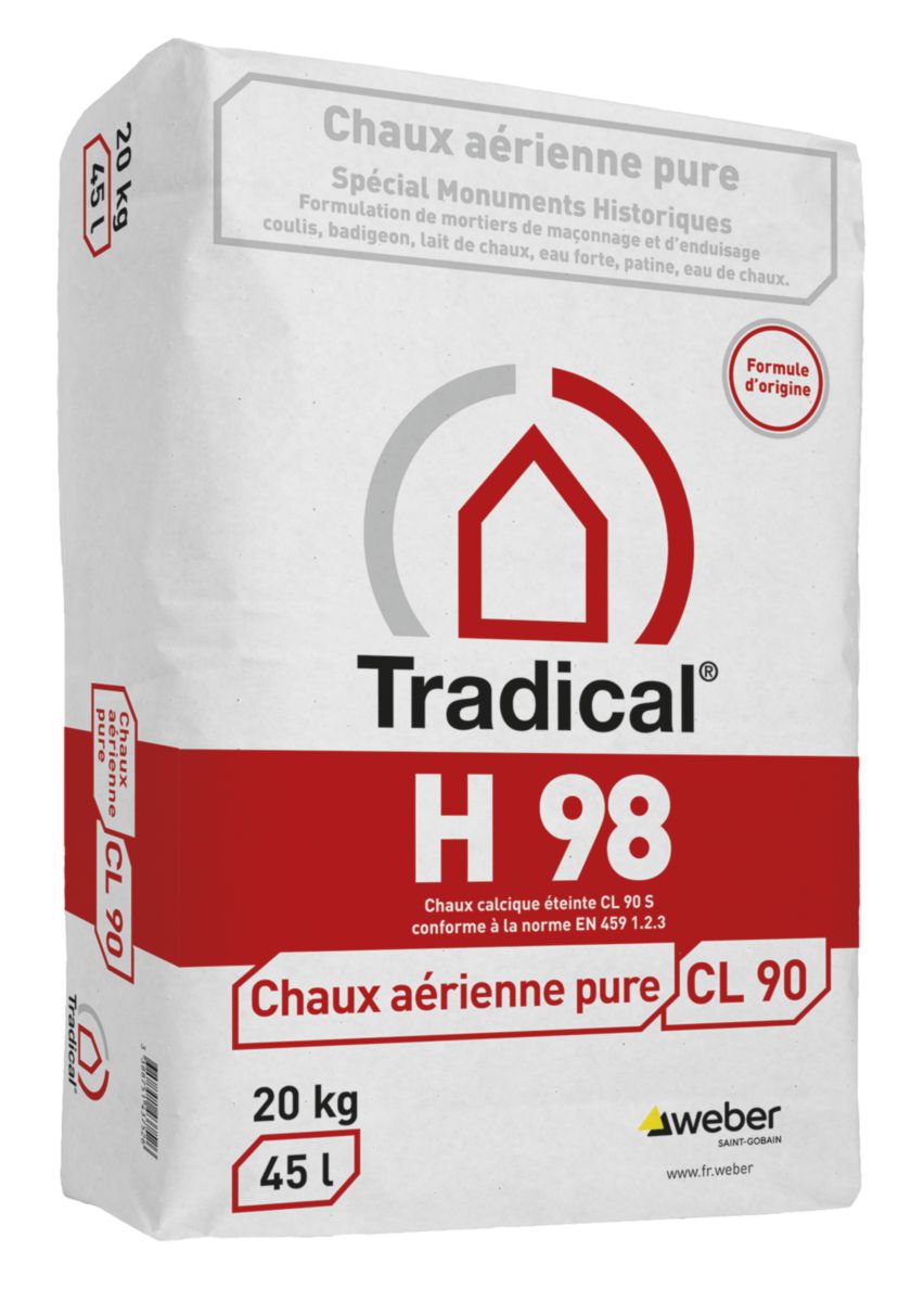 Chaux aérienne pure Tradical H98 - sac de 20 kg