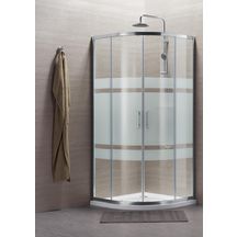 Paroi de douche Alterna Concerto quart cercle coulissant L 90 x H 195 cm profilé argent brillant verre sérigraphié