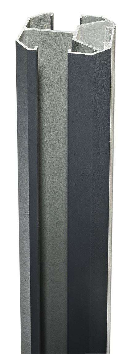 Poteau grand vent 3 en 1 - aluminium thermolaqué sablé - L. 2,315 m - 64x70 mm