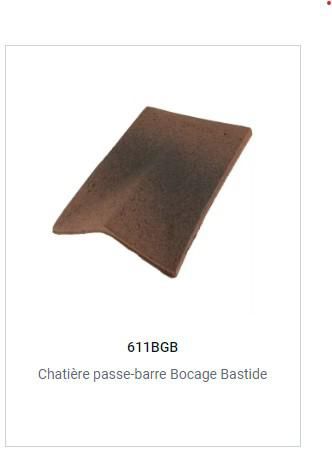 Chatière passe-barre Bocage Bastide 611 BGB - terre cuite - ton Manoir - Ø 130 mm