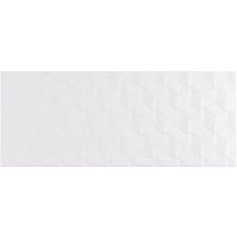 Carrelage mural intérieur faïence Glossy - blanco D décor brillant - 20x50 cm