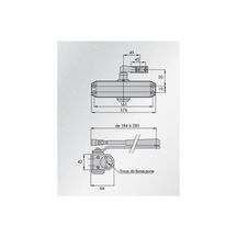 Ferme-porte GR 101 avec bras standard - force 2-3 - argent