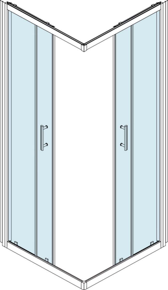 Paroi pour Cabine Alterna Concerto 2 accès d'angle coulissant 90 x 90 cm