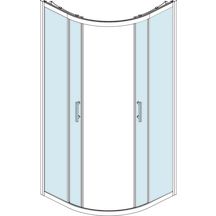 Paroi pour Cabine Alterna Concerto 1/4 cercle coulissant 90 x 90 cm