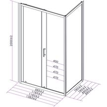 Paroi pour Cabine Alterna Concerto 2 accès de face porte coulissante 100 x 80 cm