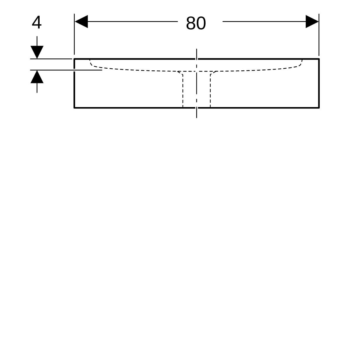 Receveur à poser carré, surélevé, extra-plat RENOVA 80 x 80 cm, céramique, blanc Réf. 00716100000