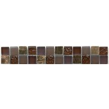 Listel mosaïque pâte de verre Tuscany - brown - 5x30 cm