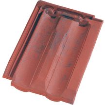 Tuile standard en terre cuite 9 tenons hauts 450x315 mm teinte rouge ancien 062