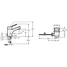 Mitigeur lavabo BRIVE avec système d'installation breveté 5 35'' chromé Réf. E75760-4-CP