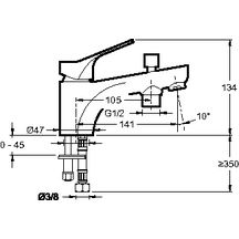 Mitigeur bain-douche BRIVE avec système d'installation breveté 5 35'' chromé Réf. E75769-4-CP