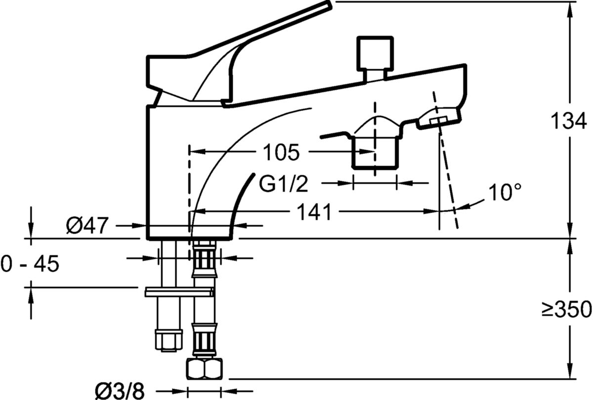 Mitigeur bain-douche BRIVE avec système d'installation breveté 5 35'' chromé Réf. E75769-4-CP