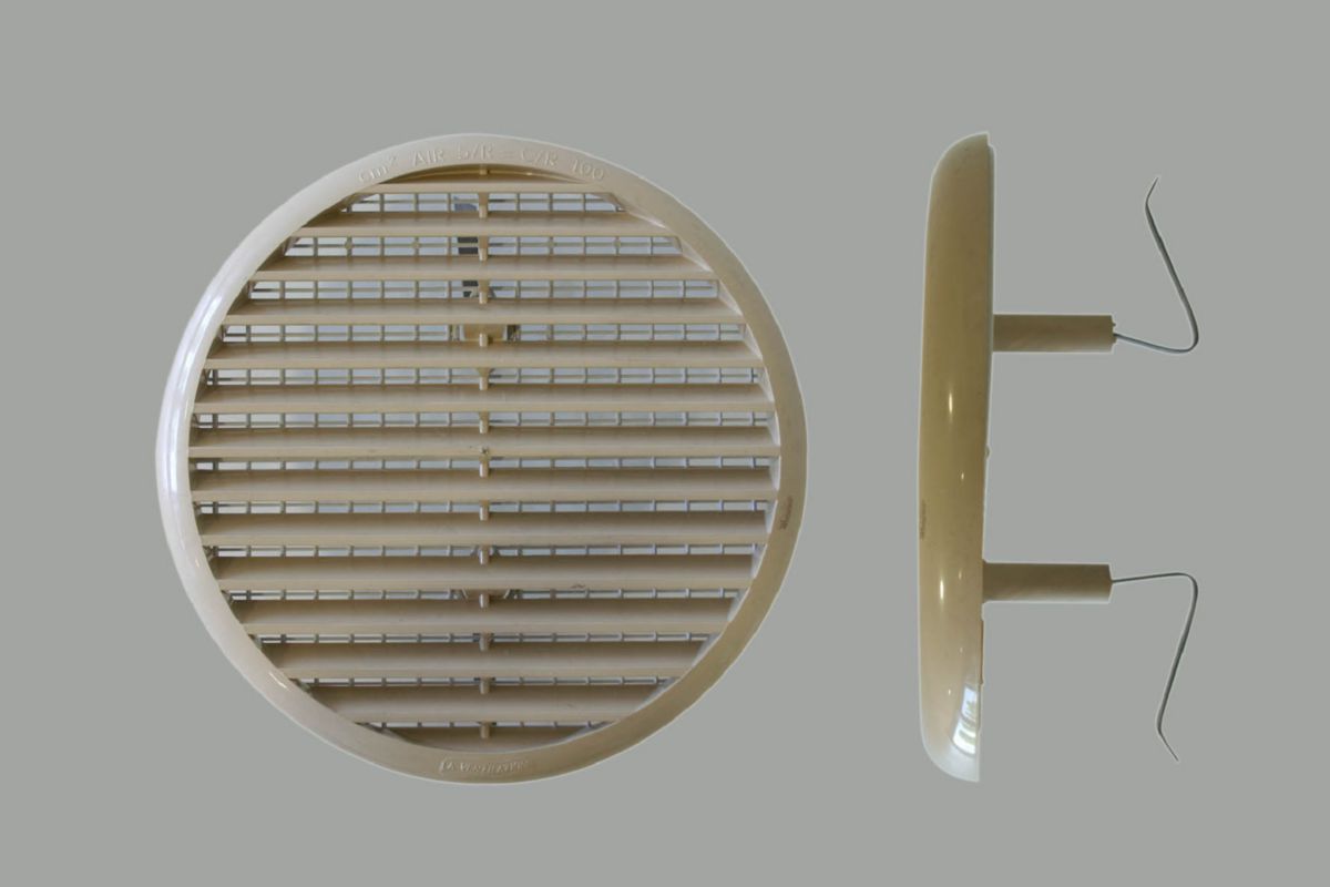 Grille de ventilation ronde à clips auto-ajustable - diamètres de 80 à 125 mm - plastique - sable Réf. 200958