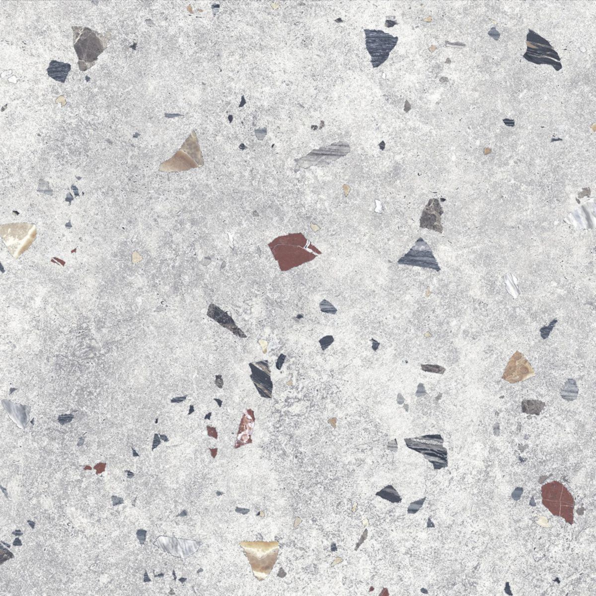 Carrelage grès cérame émaillé Lunar - terrazzo gris - 64,5x64,5 cm - ép. 9 mm