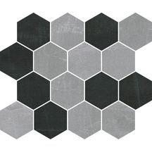 Mosaïque hexagonale sol/mur intérieur Esagona Freddo Metal Design - calamine/steel naturel - 28,7x34,4 cm