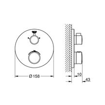 Mitigeur thermostatique douche 2 sorties avec inverseur Grohtherm Chromé 24076000