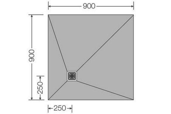 Receveur de douche Aqua décentré 900 x 900 x 40 Réf. 4512092